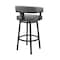 Armen Living Cohen 26" Counter Height Swivel Bar Stool in Black Finish and Gray Faux Leather 721535761968 - alternate 9